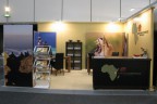 Ein Messestand für Tanzania Experience auf der ITB Berlin. Der Reiseveranstalter ist Spezialist für Safaris in Tanzania.